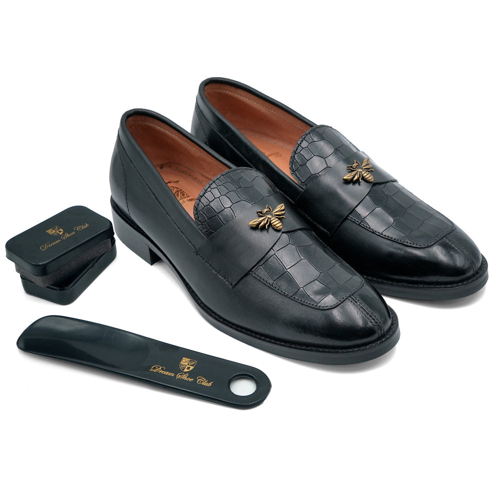 BEE CROC STITCH BLACK