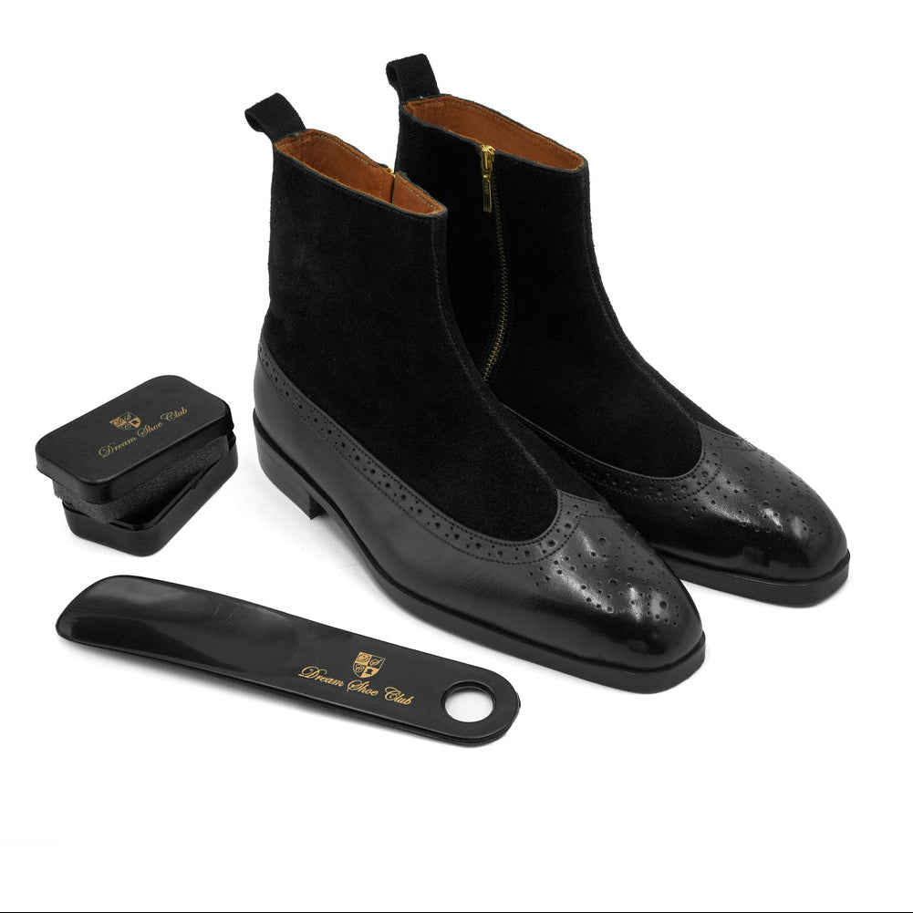 VICEROY BOOTS - BLACK WITH BLACK SUEDE