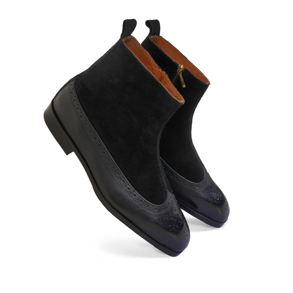 VICEROY BOOTS - BLACK WITH BLACK SUEDE