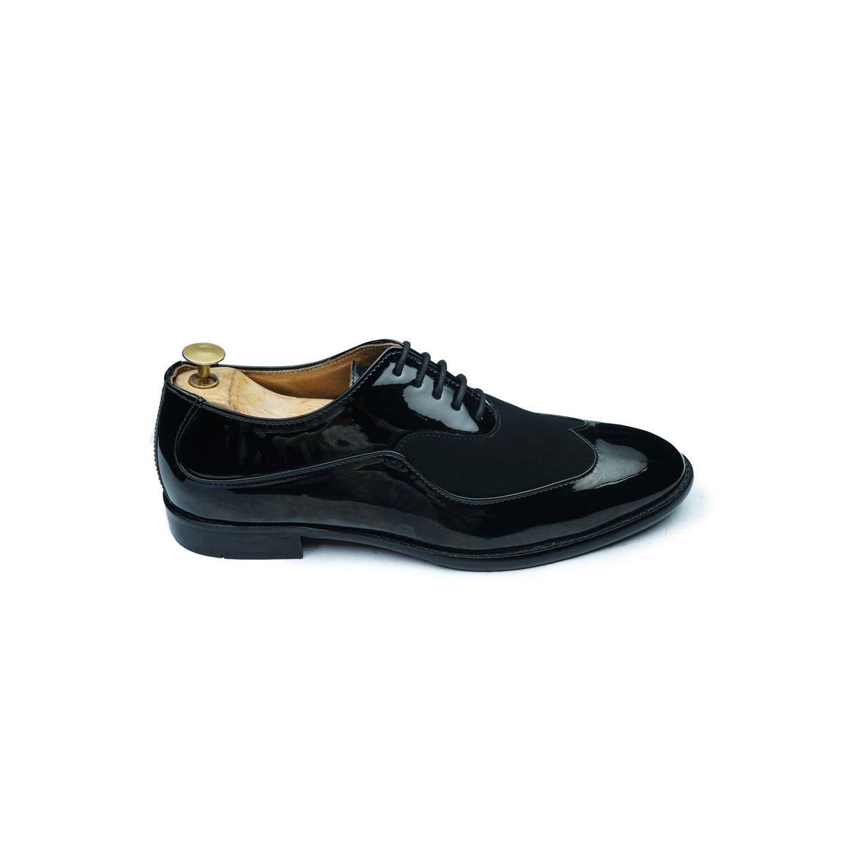 RICHELIEU S-WING EN CUIR VERNI - NOIR