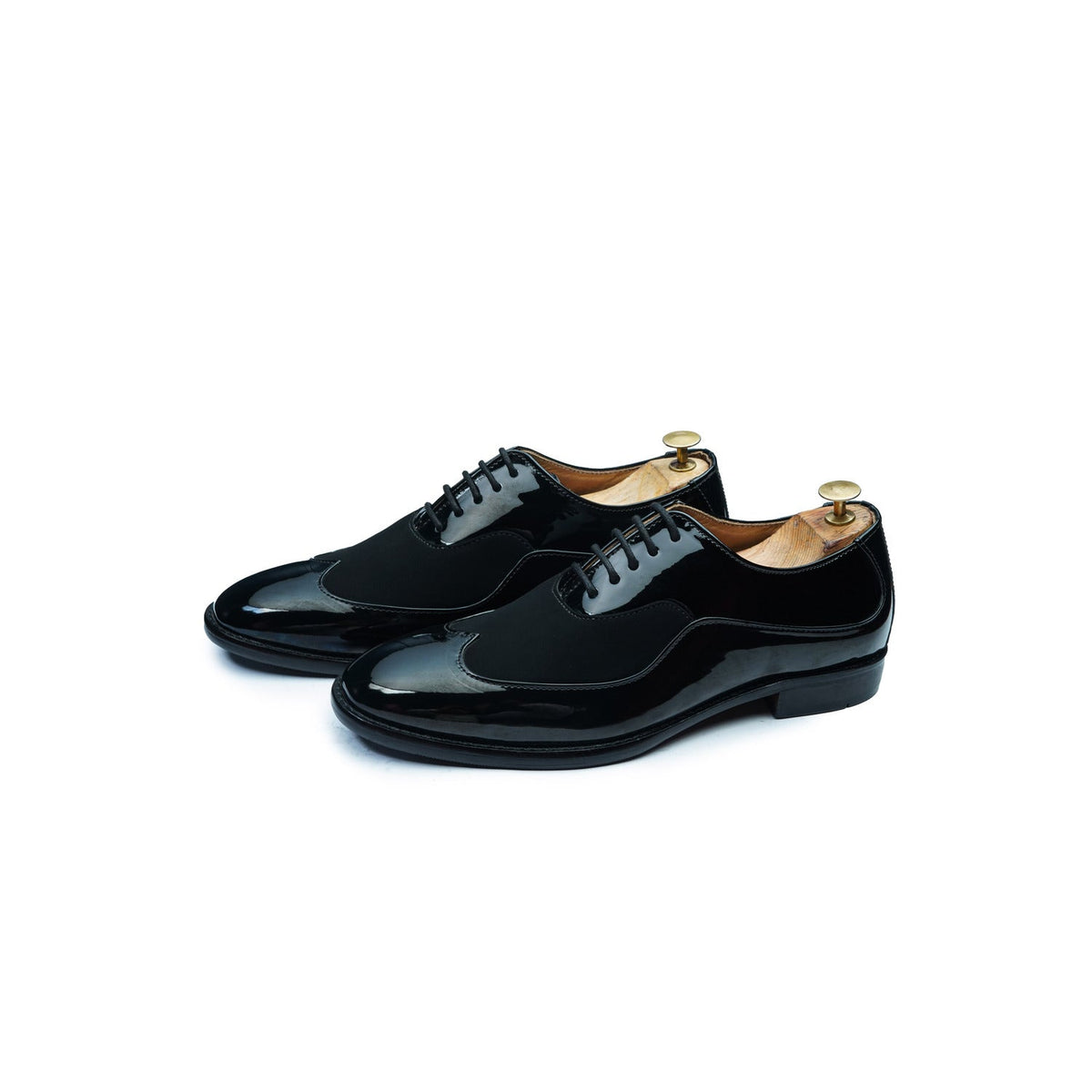 PATENT S-WING BROGUE - BLACK