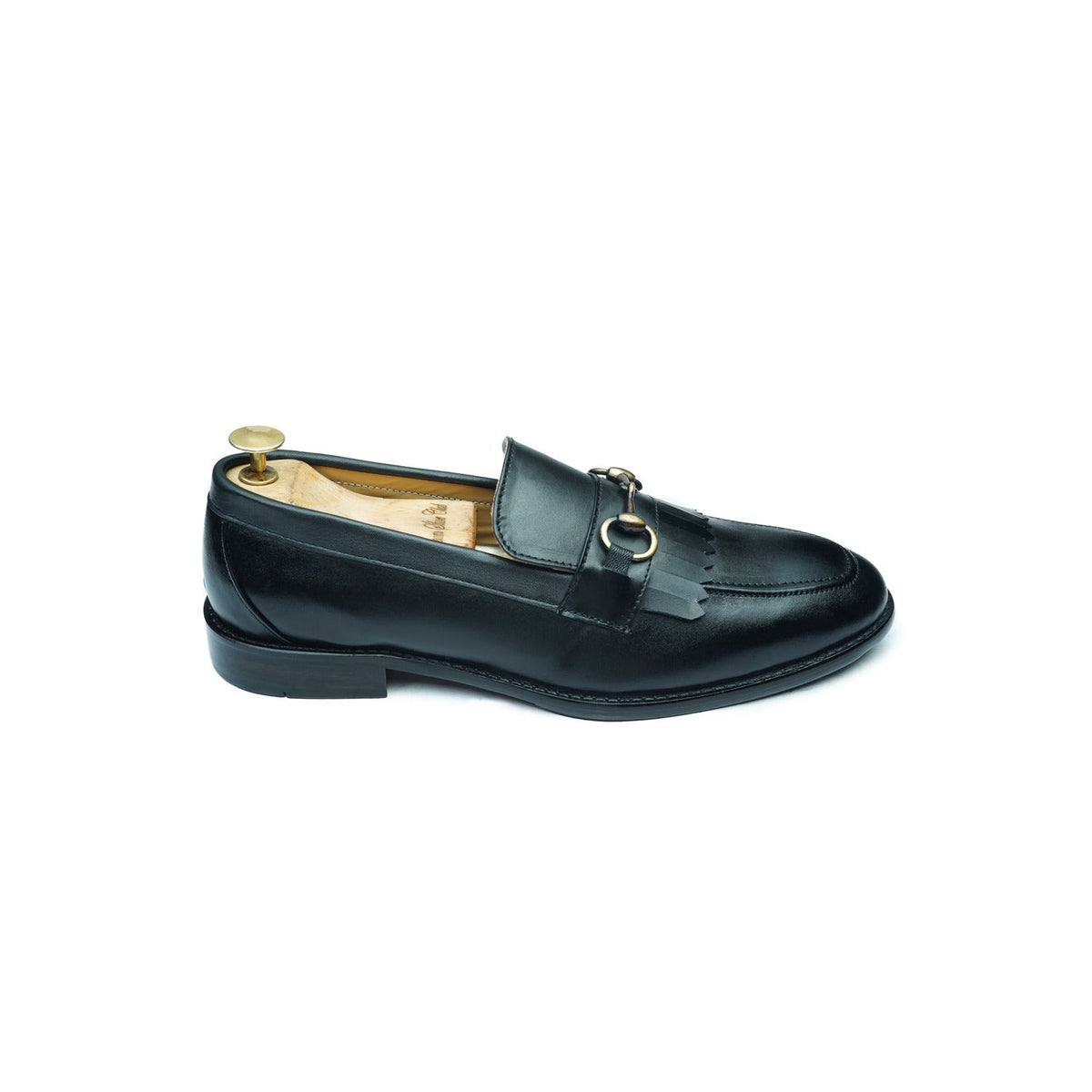 MOCASSIN À FRANGES ET MORS - NOIR