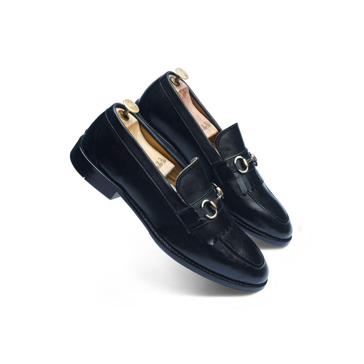 MOCASSIN À FRANGES ET MORS - NOIR