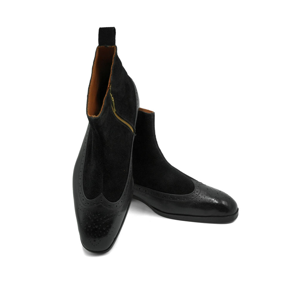 VICEROY BOOTS - BLACK WITH BLACK SUEDE